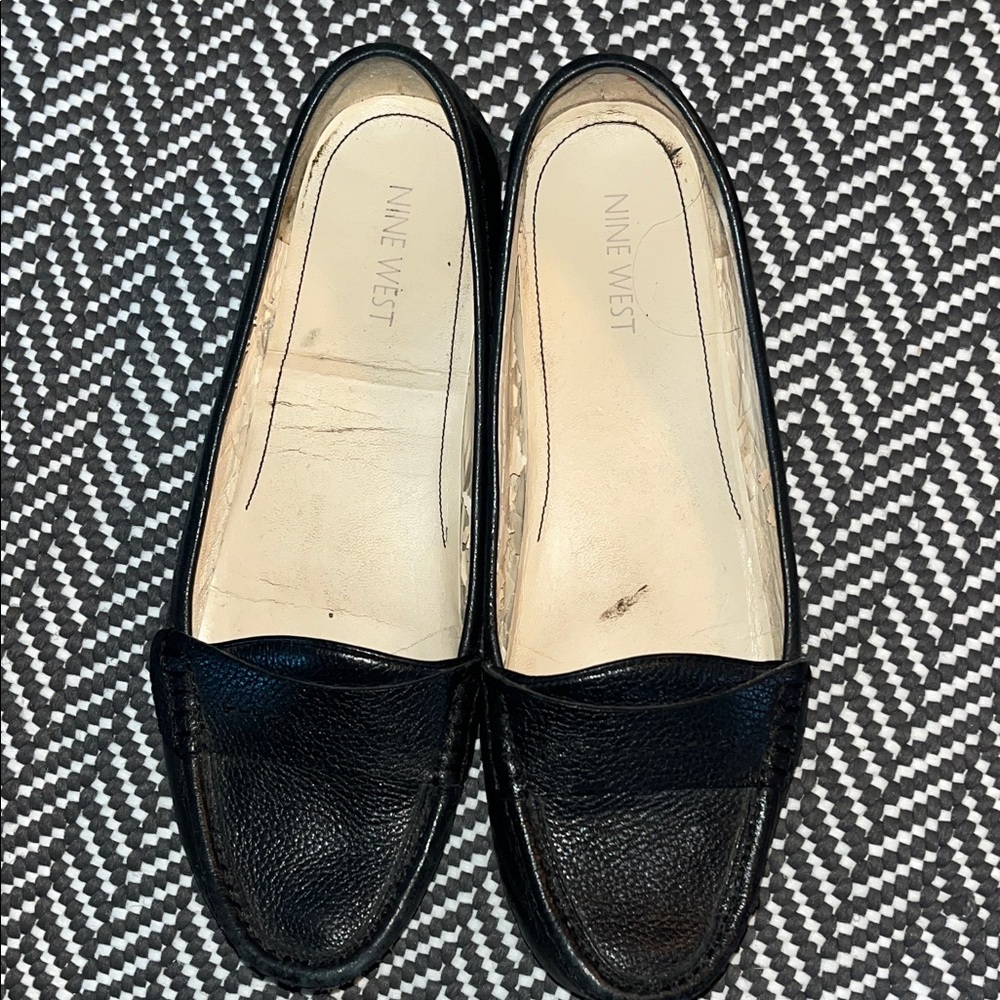 Nine West Textured Black Flats
